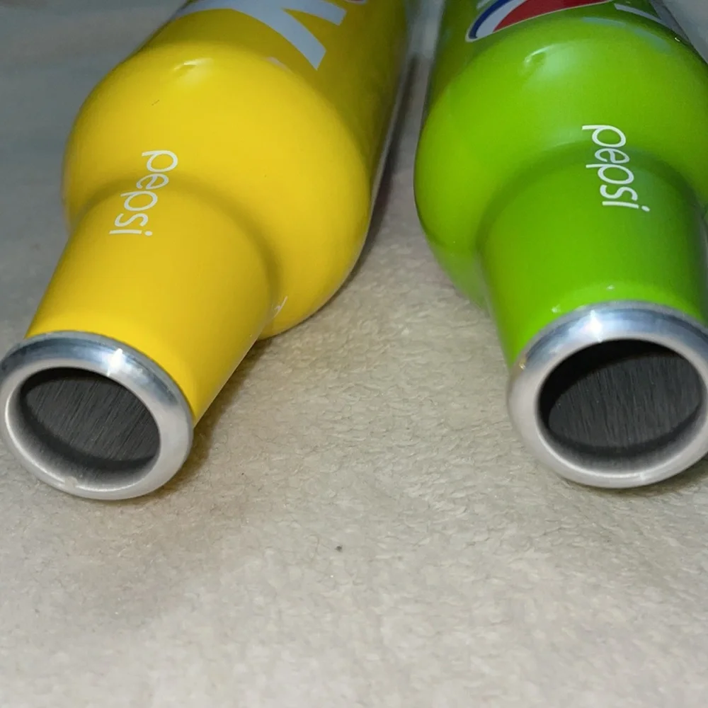 Pepsi collector metal bottles - one yellow JOY - one green TOGETHER - Picture 4 of 4